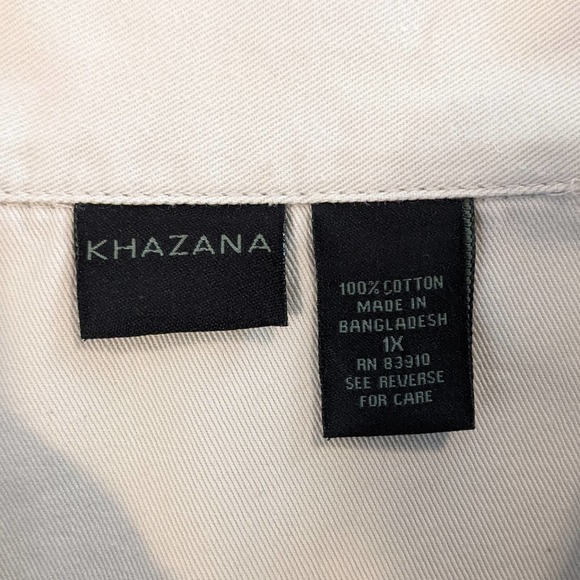 Khazana Embroidered Embellished Khaki Tan Button Up Jacket Size 1X - Picture 6 of 6